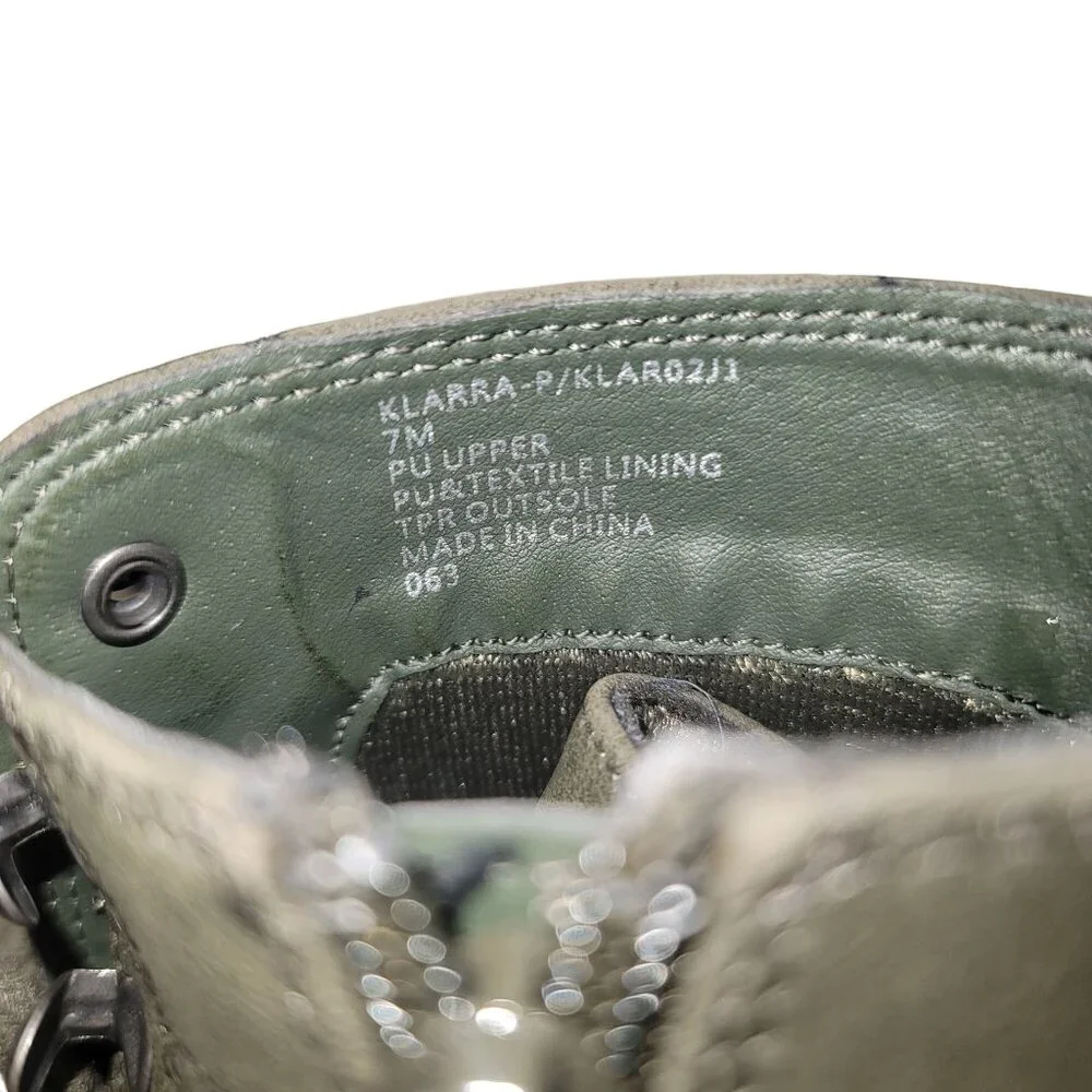 Madden NYC Klarra-P Ankle‎ Combat Boots Army Women's Sz 7 Y2K Military Gorpcore
